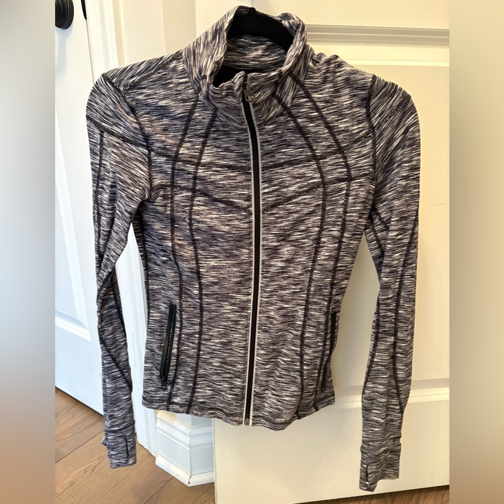 blanc noir Black and White Heathered Zip Jacket